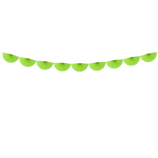 Guirnalda de abanicos de papel decorativos verde claro Guirnalda de abanicos de papel decorativos verde claro