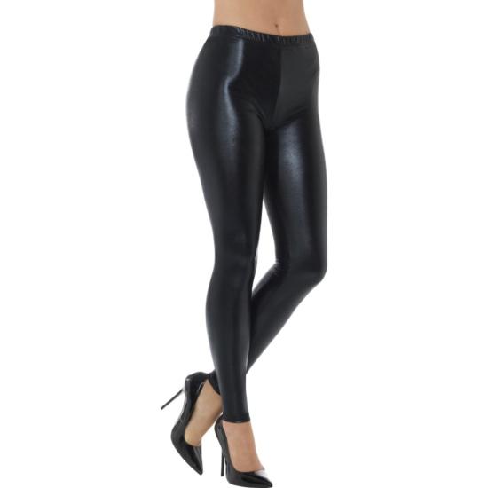 Leggings negras metalizadas para mujer Leggings negras metalizadas para mujer