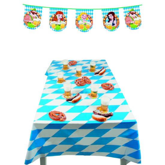 Mantel para Oktoberfest azul y blanco Mantel para Oktoberfest azul y blanco