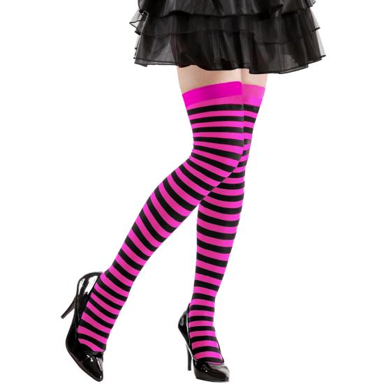 Medias de rayas moradas y negras para mujer Medias de rayas moradas y negras para mujer