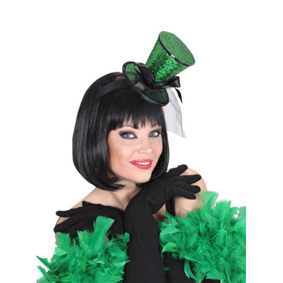 Minisombrero de Copa Verde con Velo Minisombrero de Copa Verde con Velo