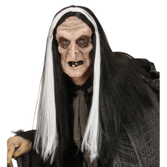 Máscara de bruja aterradora con peluca para adulto Máscara de bruja aterradora con peluca para adulto