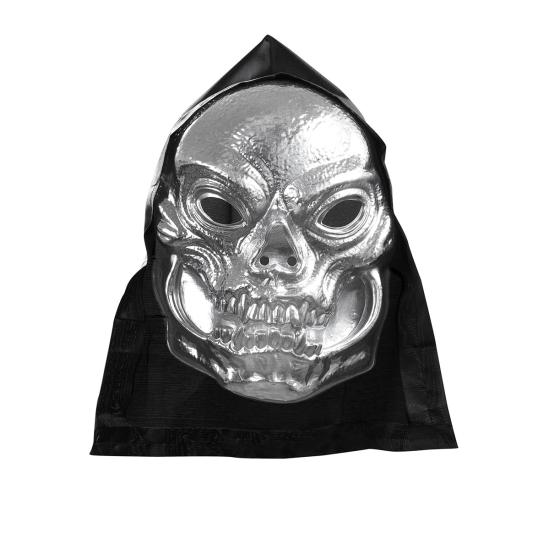 Máscara de calavera metalizada con capucha Máscara de calavera metalizada con capucha