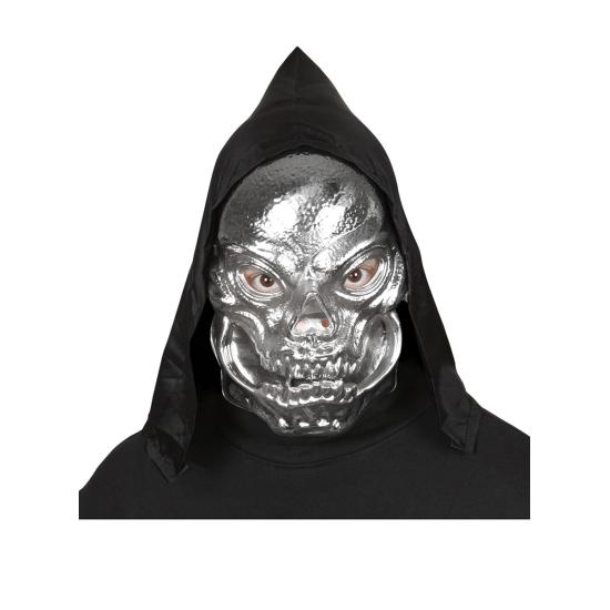Máscara de calavera metalizada con capucha Máscara de calavera metalizada con capucha
