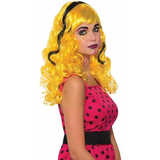 Peluca Pop Art rubia con mechas para mujer Peluca Pop Art rubia con mechas para mujer