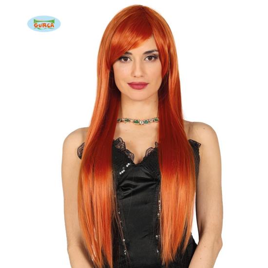 Peluca con flequillo castaña lisa para mujer Peluca con flequillo castaña lisa para mujer