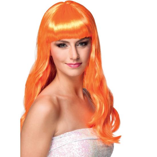Peluca Naranja con flequillo adulta Peluca Naranja con flequillo adulta