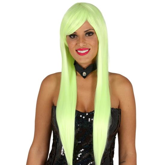 Peluca con flequillo verde neón para mujer Peluca con flequillo verde neón para mujer