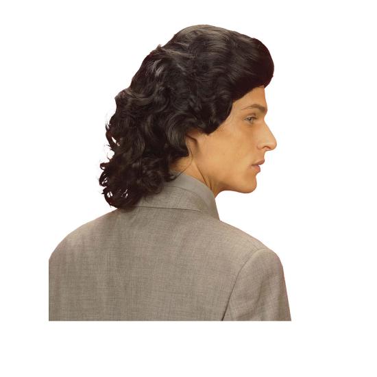 Peluca hombre años 70 negra Peluca hombre años 70 negra