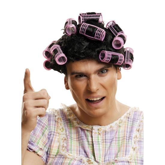 Peluca de marujona morena para adulto Peluca de marujona morena para adulto