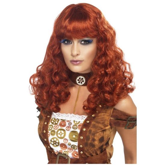 Peluca de mujer steampunk cobriza Peluca de mujer steampunk cobriza
