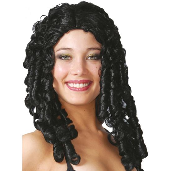 Peluca de tirabuzones largos negra Peluca de tirabuzones largos negra