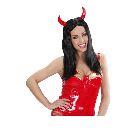 Peluca negra de diablo maligno Peluca negra de diablo maligno