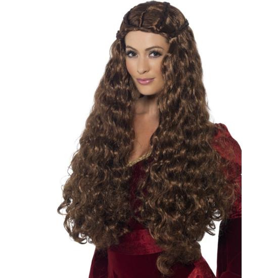 Peluca Dama Medieval de la Corte Castaña Peluca Dama Medieval de la Corte Castaña