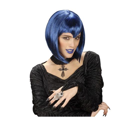 Peluca vampiresa gótica azul Peluca vampiresa gótica azul