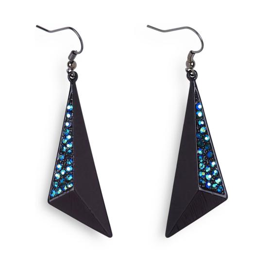 Pendientes negros disco para mujer Pendientes negros disco para mujer