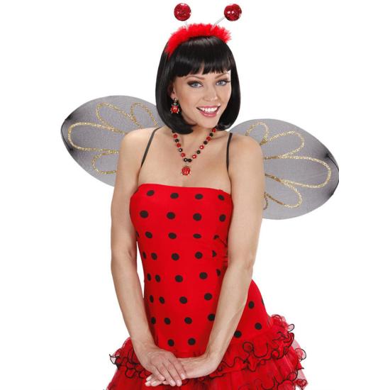 Pendientes y collar de mariquita para mujer Pendientes y collar de mariquita para mujer