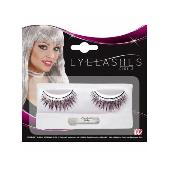 Pestañas con purpurina despeinadas Pestañas con purpurina despeinadas