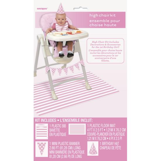 Set de 1º cumpleaños rosa y blanco Set de 1º cumpleaños rosa y blanco