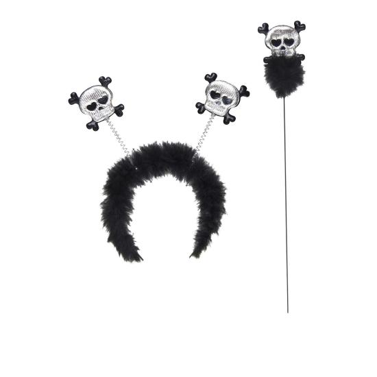Set de diadema y varita de calavera Set de diadema y varita de calavera