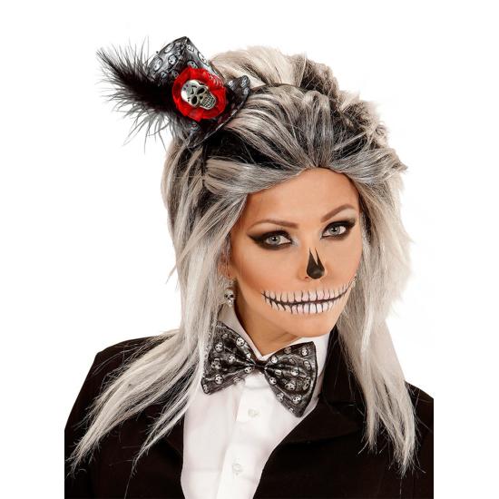 Set de mini sombrero y pajarita calavera para mujer Set de mini sombrero y pajarita calavera para mujer