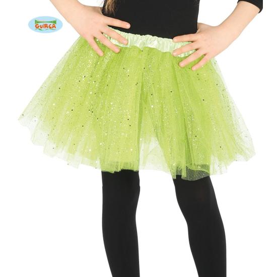 Tutú verde con brillantina para niña Tutú verde con brillantina para niña