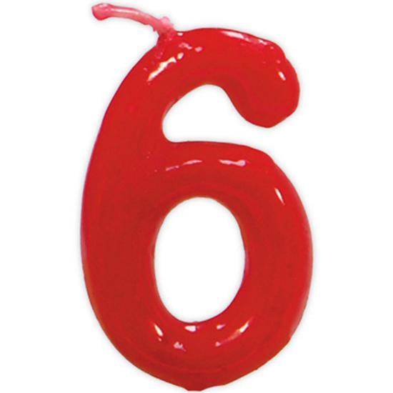 Vela de Cumpleaños Clásica Número 6 Vela de Cumpleaños Clásica Número 6