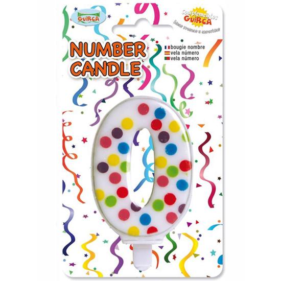 Vela de Cumpleaños Confeti Número 0 Vela de Cumpleaños Confeti Número 0