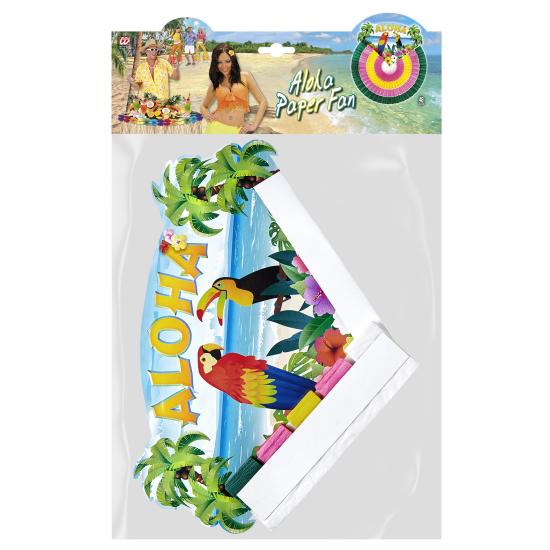Abanico de Papel Aloha Multicolor 45 cms Abanico de Papel Aloha Multicolor 45 cms