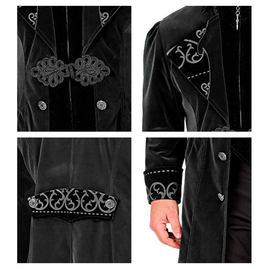 Abrigo gótico para hombre de terciopelo, frac steampunk, para carnaval, Halloween, cosplay Abrigo gótico para hombre de terciopelo, frac steampunk, para carnaval, Halloween, cosplay
