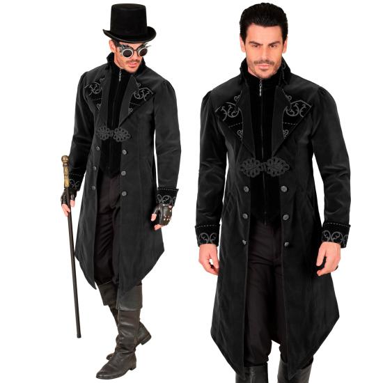 Abrigo gótico para hombre de terciopelo, frac steampunk, para carnaval, Halloween, cosplay Abrigo gótico para hombre de terciopelo, frac steampunk, para carnaval, Halloween, cosplay