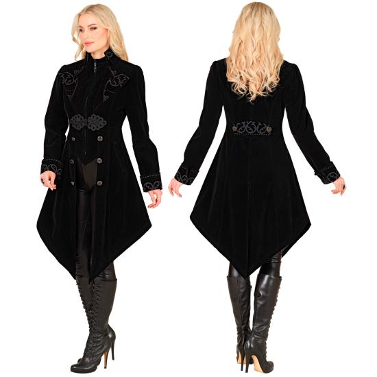 Abrigo gótico para mujer de terciopelo, frac steampunk, para carnaval, Halloween, cosplay Abrigo gótico para mujer de terciopelo, frac steampunk, para carnaval, Halloween, cosplay