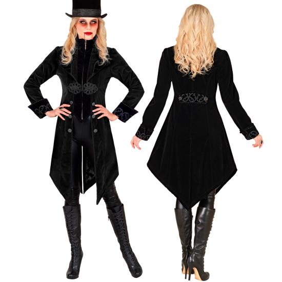 Abrigo gótico para mujer de terciopelo, frac steampunk, para carnaval, Halloween, cosplay Abrigo gótico para mujer de terciopelo, frac steampunk, para carnaval, Halloween, cosplay