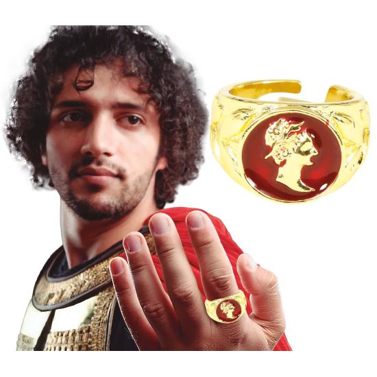 Anillo Romano Rojo – Accesorio de Joyería para Disfraces de Gladiador y Emperador Anillo Romano Rojo – Accesorio de Joyería para Disfraces de Gladiador y Emperador