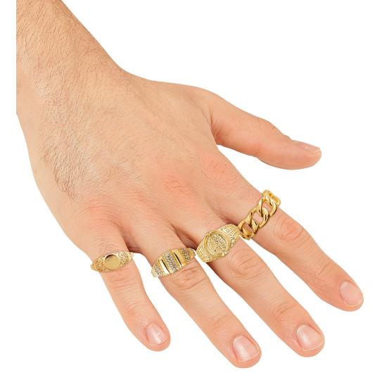 Anillos Oro Surtidos (Pack 4 Modelos) – Accesorio Top para Disfraz Anillos Oro Surtidos (Pack 4 Modelos) – Accesorio Top para Disfraz