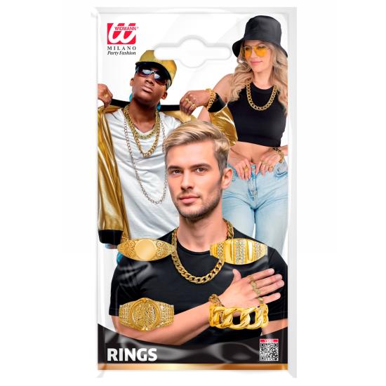 Anillos Oro Surtidos (Pack 4 Modelos) – Accesorio Top para Disfraz Anillos Oro Surtidos (Pack 4 Modelos) – Accesorio Top para Disfraz