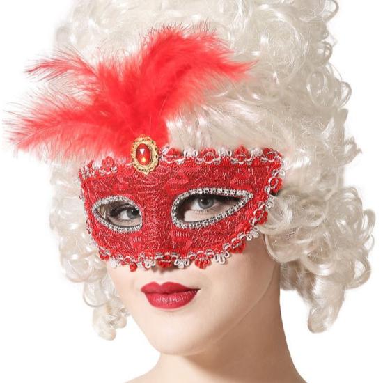 Antifaz con Adornos y Pluma Antifaz con Adornos y Pluma