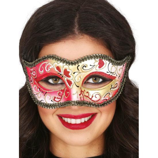 Antifaz veneciano pintado rojo Antifaz veneciano pintado rojo