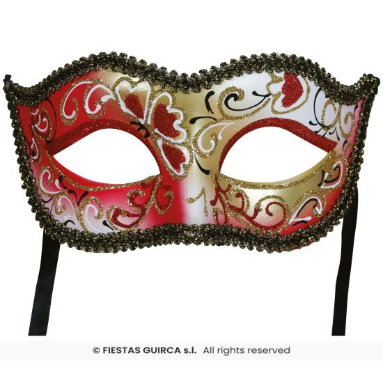 Antifaz veneciano pintado rojo Antifaz veneciano pintado rojo