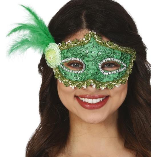 Antifaz Verde con Pluma Antifaz Verde con Pluma