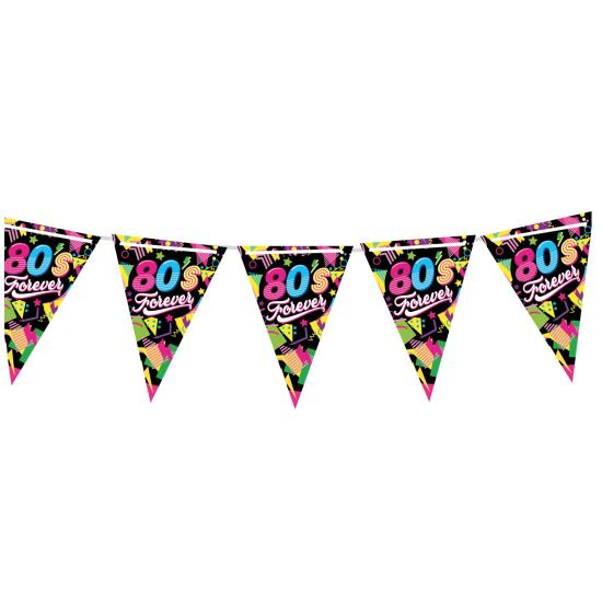 Banderines de los años 80 300cms 20 x 30 cms Banderines de los años 80 300cms 20 x 30 cms