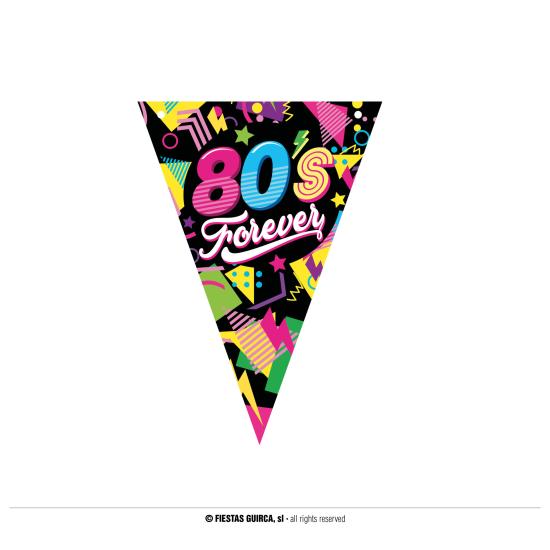 Banderines de los años 80 300cms 20 x 30 cms Banderines de los años 80 300cms 20 x 30 cms