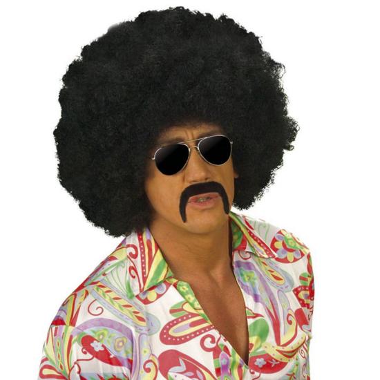 Bigote Negro años 70 con adhesivo. Bigote Negro años 70 con adhesivo.