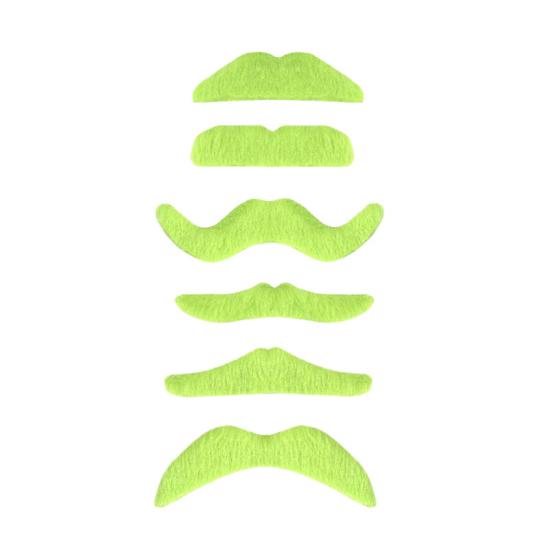 Bigote Neon Verde con adhesivo Bigote Neon Verde con adhesivo