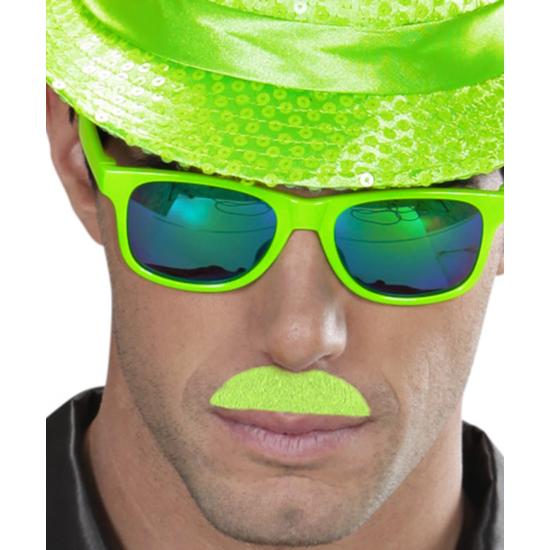 Bigote Neon Verde con adhesivo Bigote Neon Verde con adhesivo