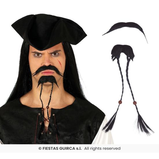 Bigote y Perilla Pirata con Trenzas Bigote y Perilla Pirata con Trenzas
