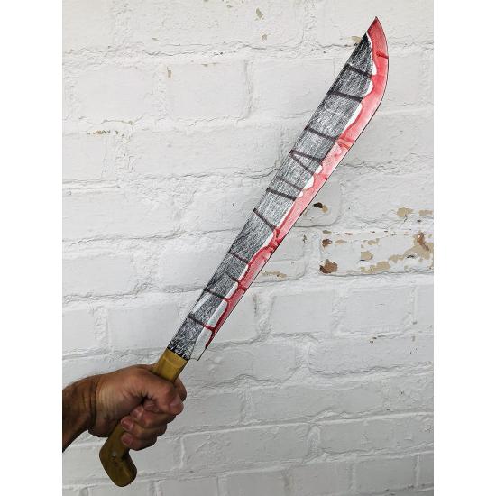 Bloody Machete – Arma Falsa, Cuchillo de jazon Manchado de Sangre, Accesorios de Halloween Bloody Machete – Arma Falsa, Cuchillo de jazon Manchado de Sangre, Accesorios de Halloween