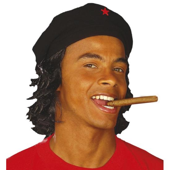 Boina del Che con peluca para disfraz Boina del Che con peluca para disfraz