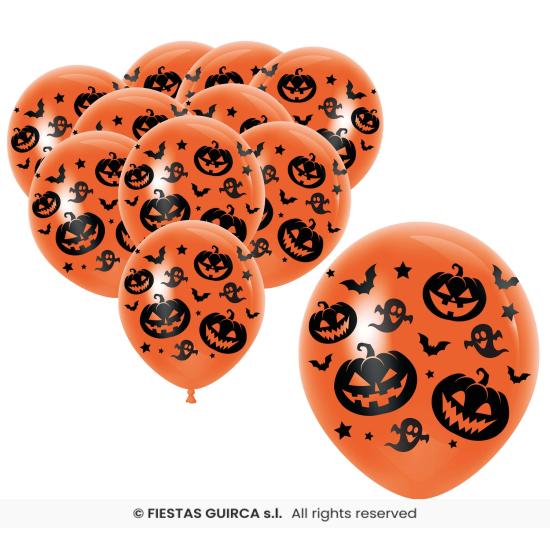 Bolsa 10 globos Fiesta Halloween 30 cms Bolsa 10 globos Fiesta Halloween 30 cms