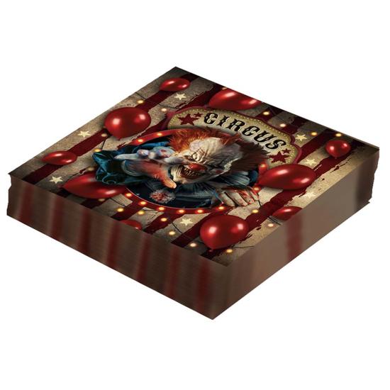 Bolsa 12 Servilletas Payasos Asesinos 33 x 33 cms Bolsa 12 Servilletas Payasos Asesinos 33 x 33 cms